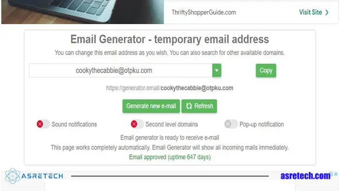 generate-mail برای ساخت ایمیل یکبار مصرف گوگل