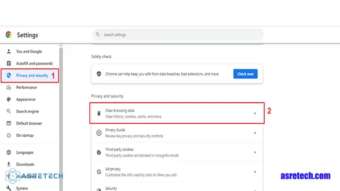 نحوه پاك كردن كش مرورگر کروم