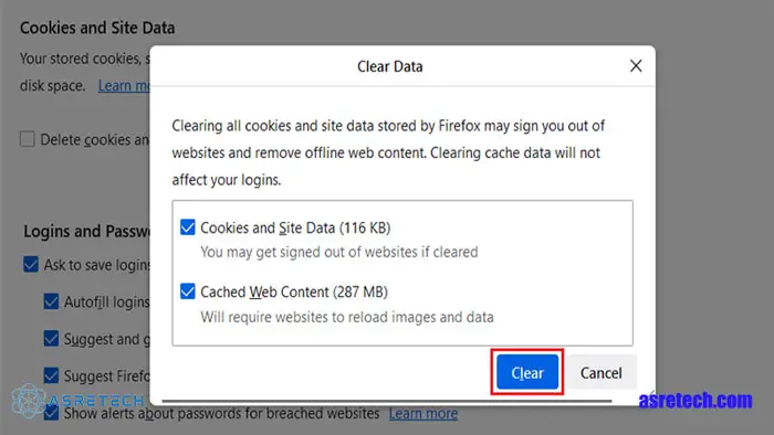 نحوه پاك كردن كش مرورگر فایرفاکس
