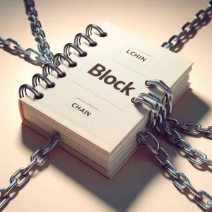 مثال ساده از بلاک چین : دفترچه ای با صفحات زنجیر شده